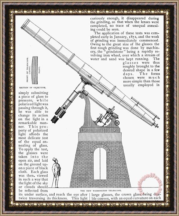 Others Telescope, 19th Century Framed Painting