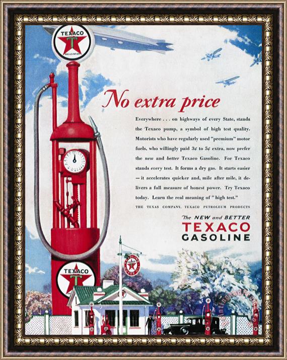 Others Texaco Advertisement, 1929 Framed Painting