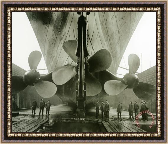 Others The Titanics Propellers In The Thompson Graving Dock Of Harland And Wolff Framed Print