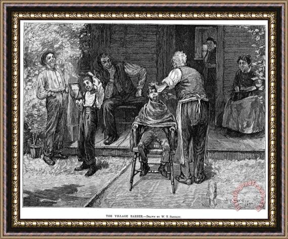 Others The Village Barber, 1883 Framed Painting