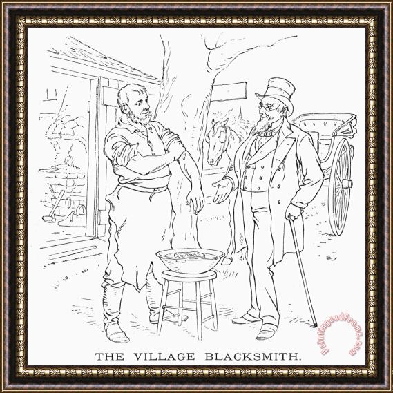 Others The Village Blacksmith Framed Painting