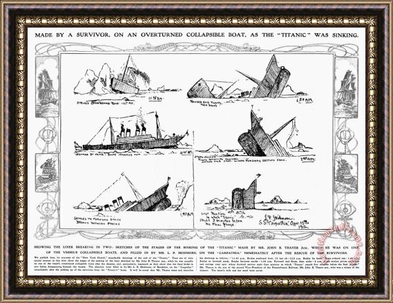 Others Titanic: Sinking, 1912 Framed Print