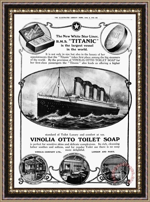 Others Titanic: Soap Ad, 1912 Framed Painting
