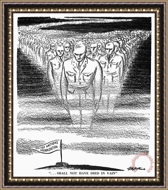 Others United Nations Cartoon Framed Painting