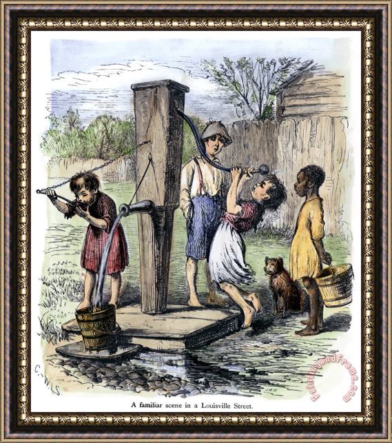 Others WATER PUMP, c1880 Framed Painting