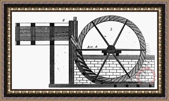 Others Water Wheel Framed Painting