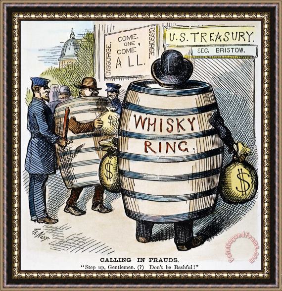 Others Whisky Ring Cartoon, 1875 Framed Painting