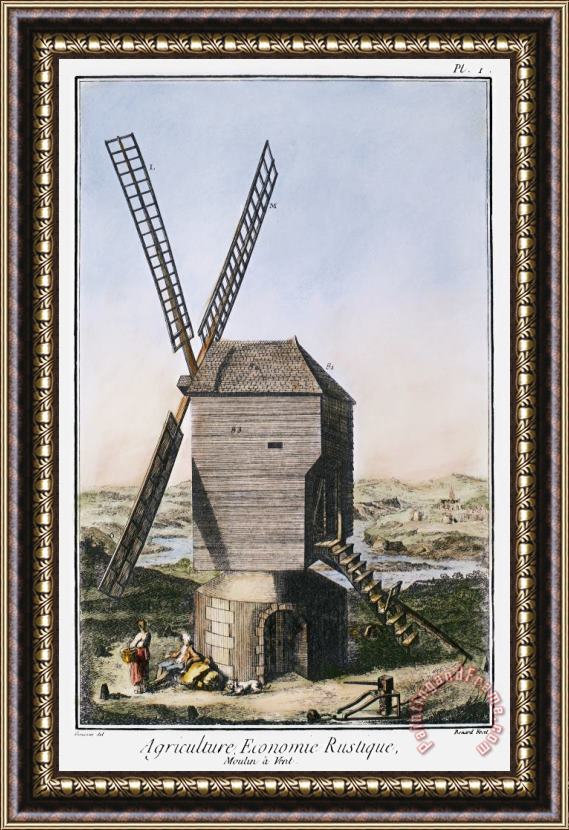 Others WINDMILL, 18th CENTURY Framed Painting
