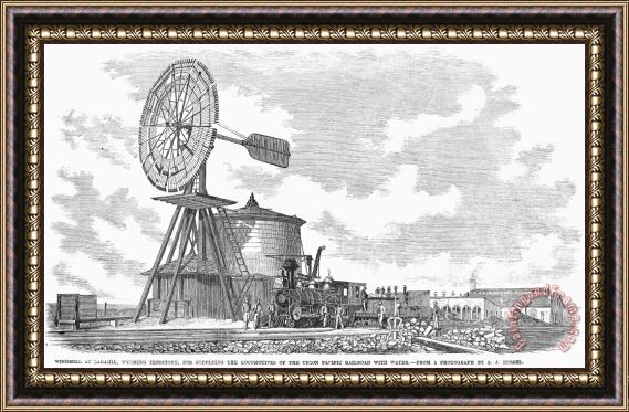Others Windmill At Laramie, 1869 Framed Painting