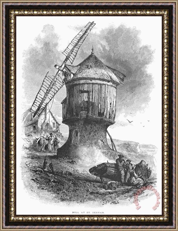 Others WINDMILL, c1870 Framed Painting