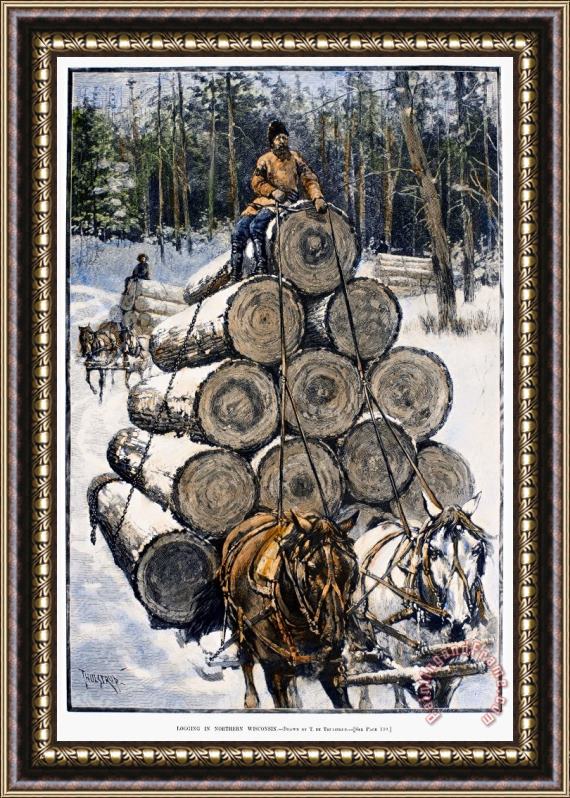 Others Wisconsin: Lumbering, 1885 Framed Painting