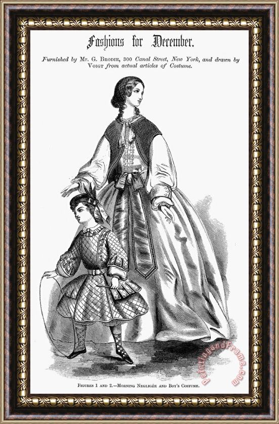 Others WOMENS FASHION, c1850s Framed Painting