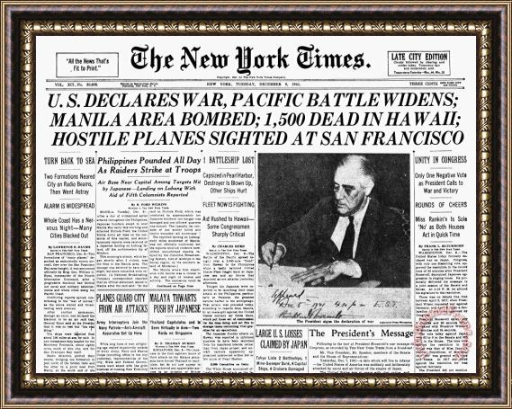 Others World War II: Headline, 1941 Framed Print