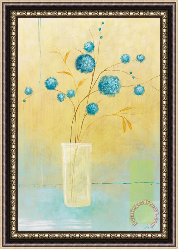 Pablo Esteban Blue Flowers Framed Painting