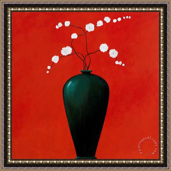 Pablo Esteban Red Vase 1 Framed Painting