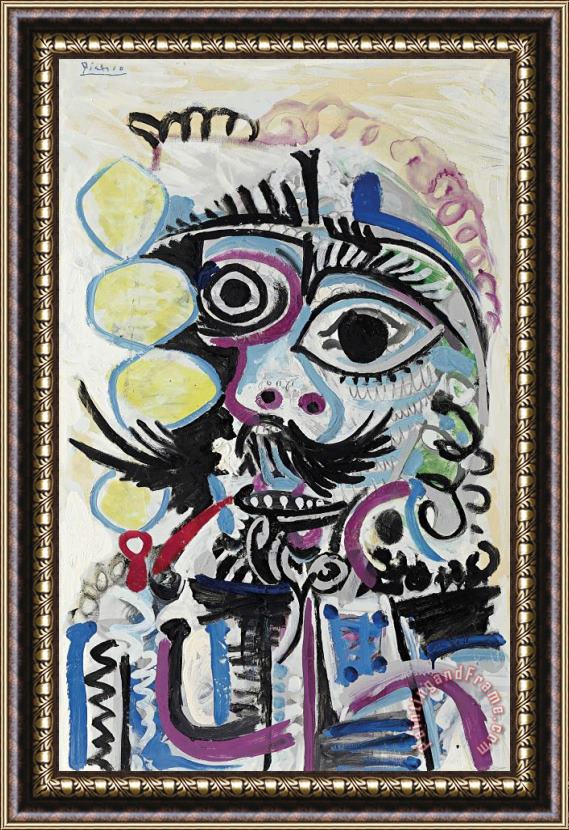 Pablo Picasso Buste D'homme Framed Painting