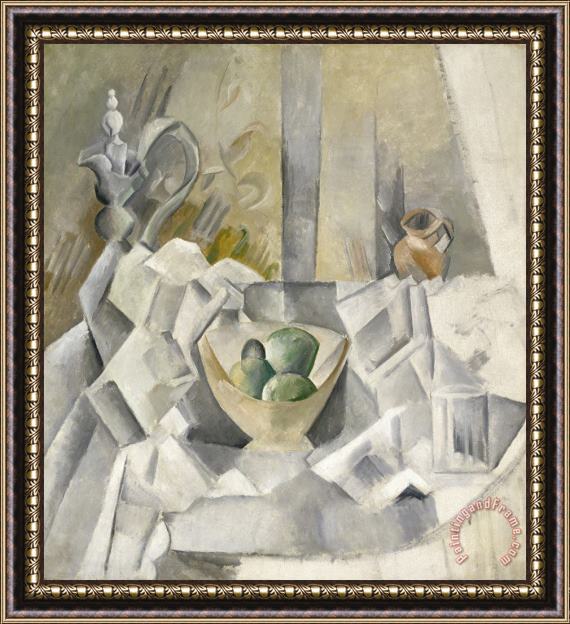 Pablo Picasso Carafe, Jug And Fruit Bowl (carafon, Pot Et Compotier) Framed Painting