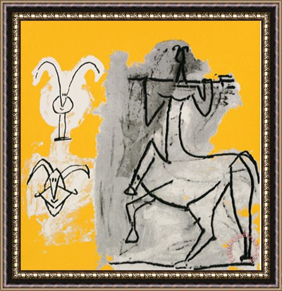 Pablo Picasso Centaur with Trident Framed Painting