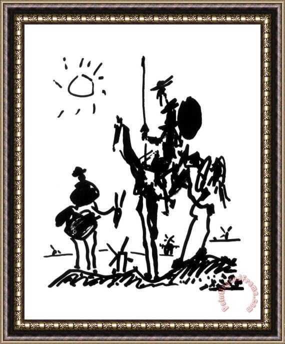Pablo Picasso Don Quixote C 1955 Framed Painting