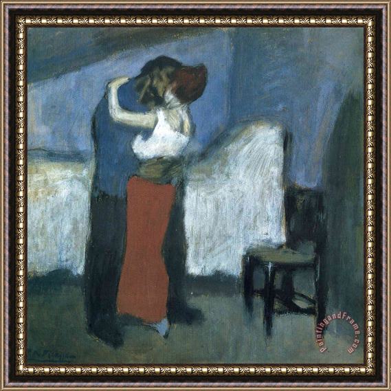 Pablo Picasso Embrace 1900 Framed Painting