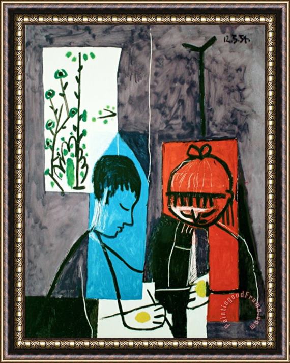 Pablo Picasso Enfants Dessinant Framed Painting