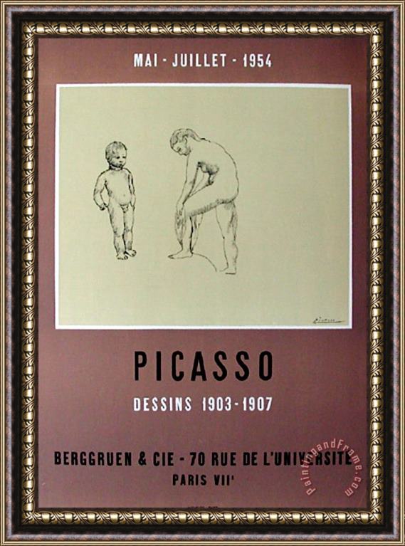 Pablo Picasso Expo 54 Galerie Berggruen Framed Print