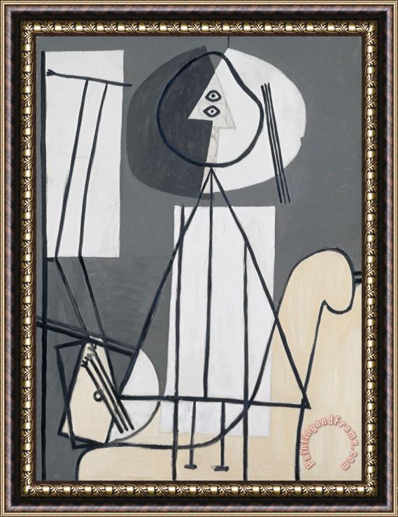 Pablo Picasso Femme a La Palette Et Au Chevalet (woman with Palette And Easel) Framed Print