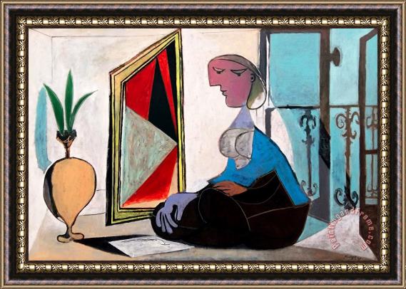 Pablo Picasso Femme Au Miroir 1937 Framed Print