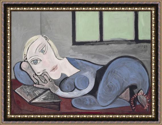Pablo Picasso Femme Couchee Lisant (reclining Woman Reading) Framed Painting