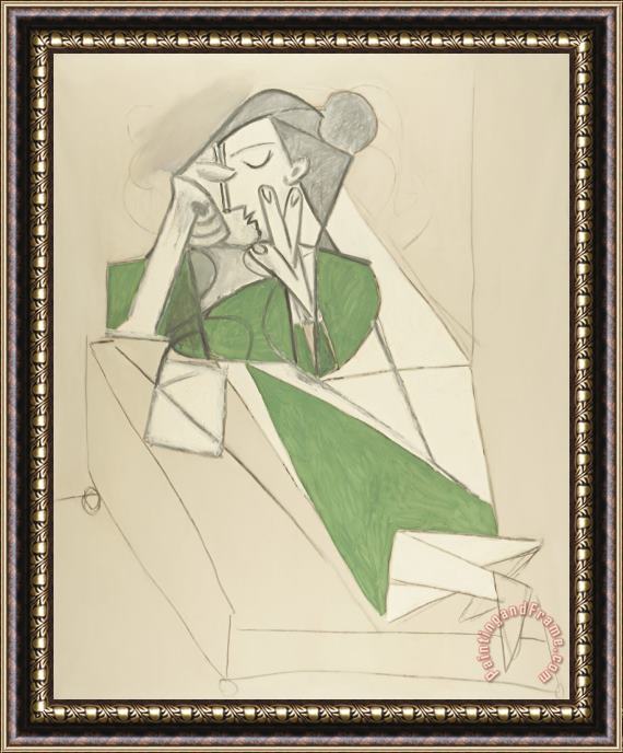 Pablo Picasso Femme Etendue Lisant Framed Print