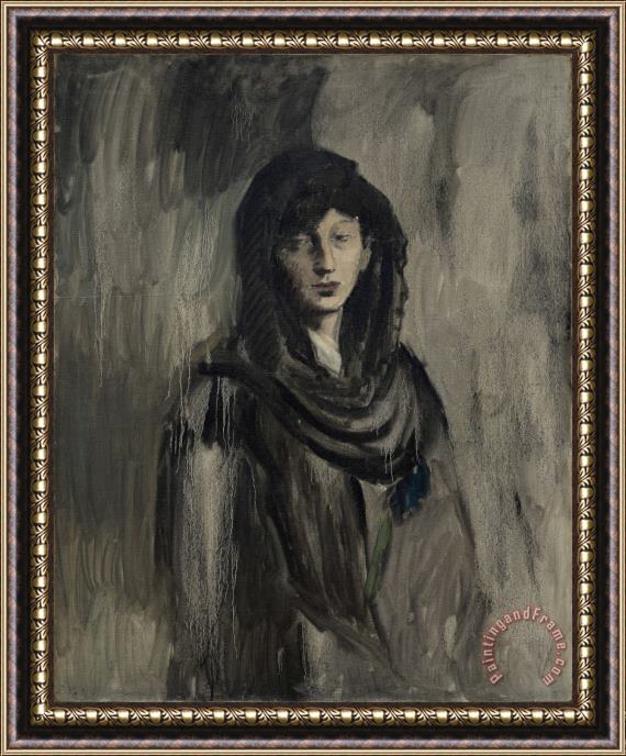 Pablo Picasso Fernande with a Black Mantilla (fernande a La Mantille Noire) Framed Painting