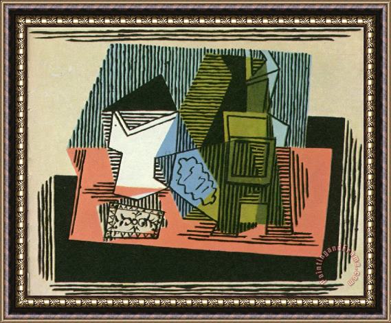 Pablo Picasso Glass Bottle Packet of Tobacco 1922 Framed Print