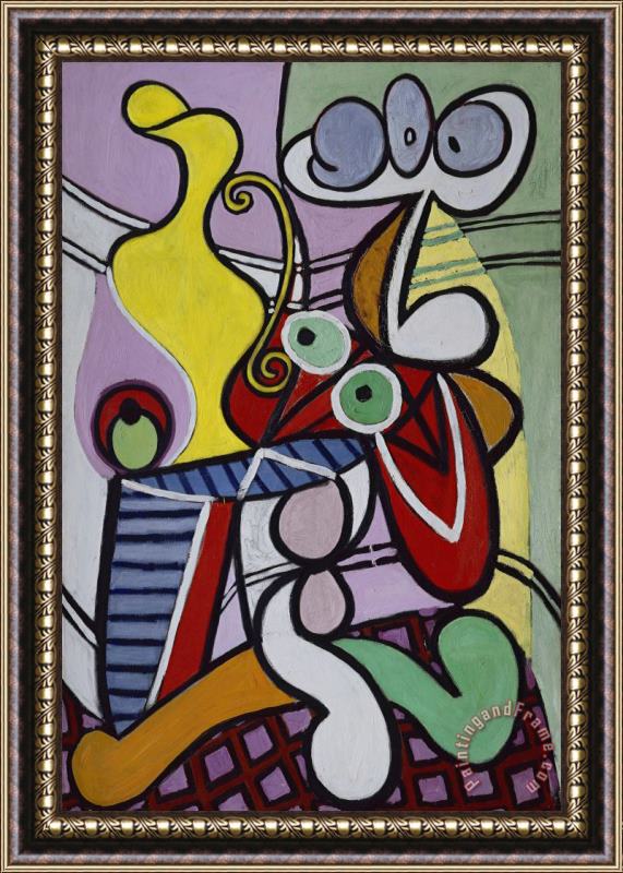Pablo Picasso Grande Nature Morte Au Gueridon (still Life on a Pedestal Table) Framed Painting