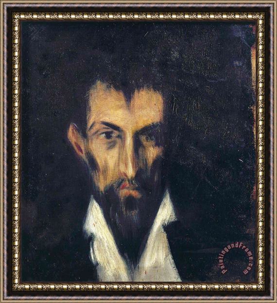 Pablo Picasso Head of a Man in El Greco Style 1899 Framed Painting