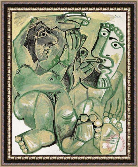 Pablo Picasso Homme Et Femme Nus Framed Painting