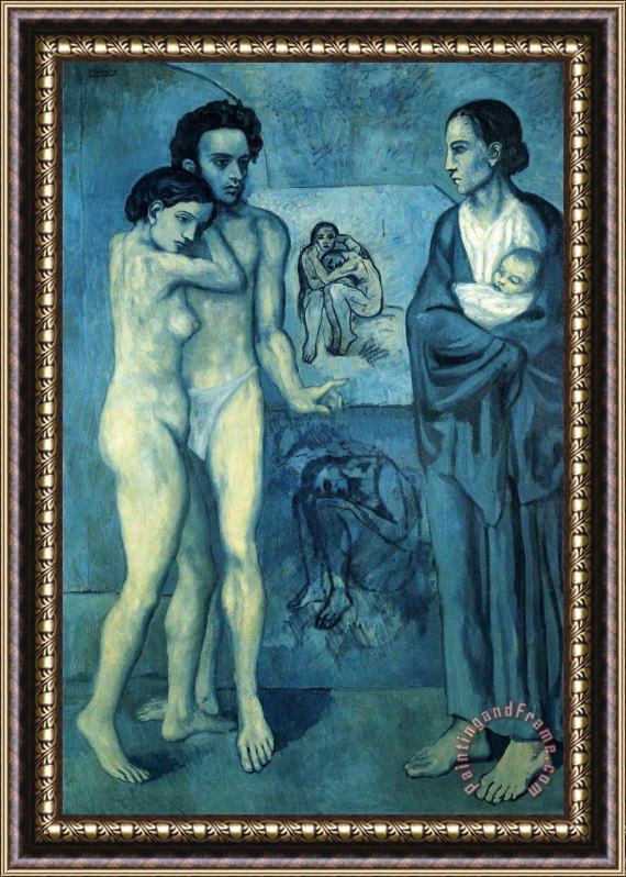 Pablo Picasso La Vie Framed Painting