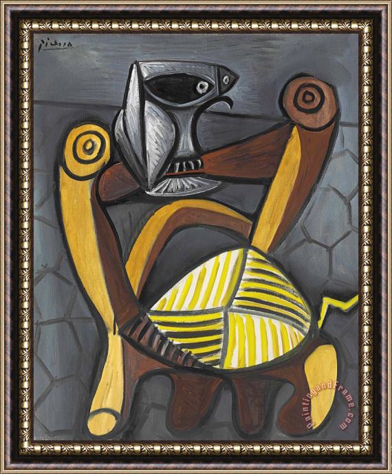 Pablo Picasso Le Hibou Sur La Chaise Framed Painting
