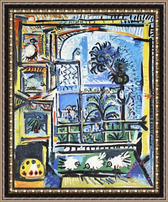 Pablo Picasso Les Pigeons Framed Painting