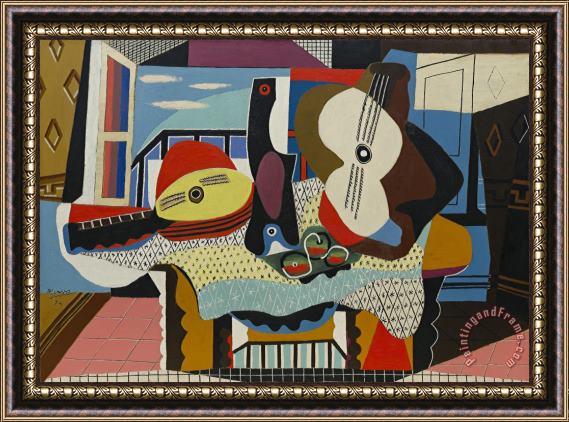 Pablo Picasso Mandolin And Guitar (mandoline Et Guitare) Framed Print