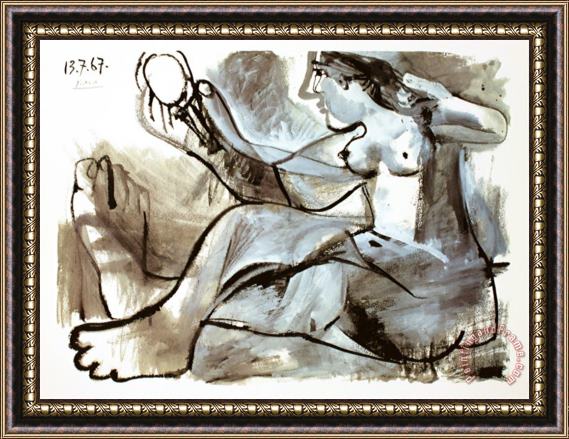 Pablo Picasso Model with Mirror Framed Print