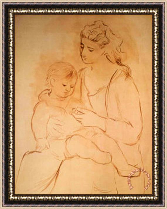 Pablo Picasso Mother And Son Framed Painting
