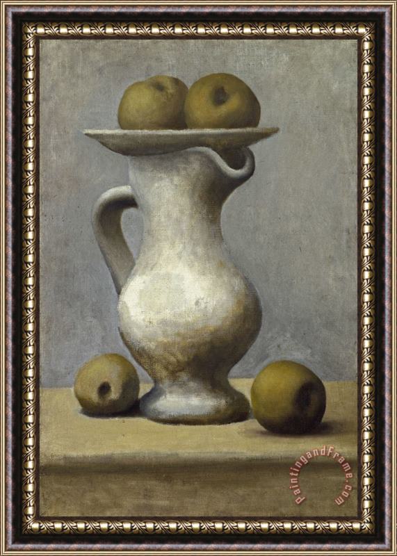 Pablo Picasso Nature Morte Au Pichet Et Aux Pommes (still Life with Pitcher And Apples) Framed Painting
