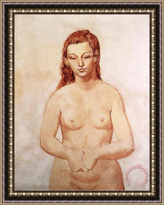 Pablo Picasso Nude with Her Hands Pressed to Each Other 1906 Framed Painting