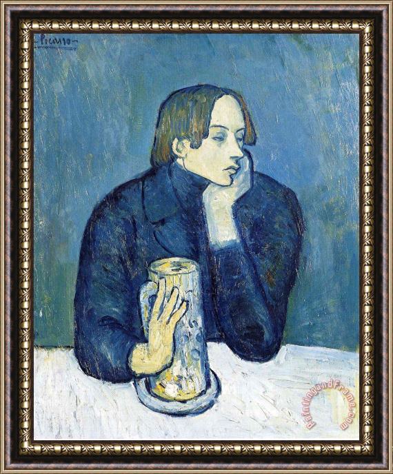 Pablo Picasso Portrait of Jaime Sabartes The Bock 1901 Framed Painting