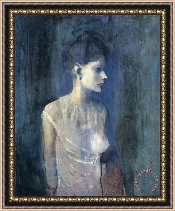 Pablo Picasso Portrait of Seniora Soler Girl in a Chemise 1903 Framed Painting