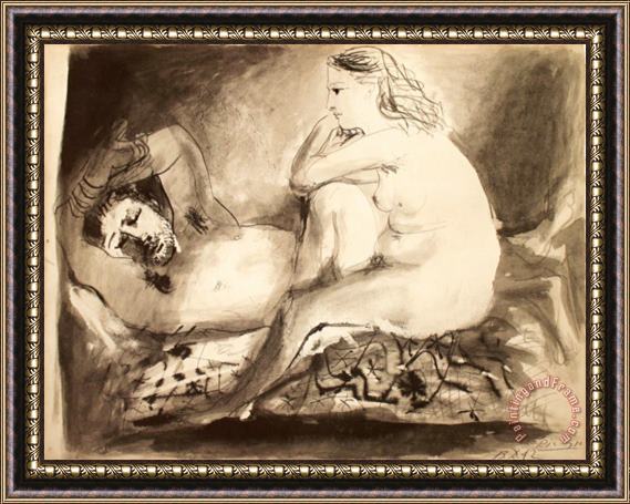 Pablo Picasso Sleeping Framed Painting