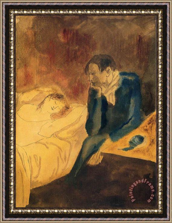 Pablo Picasso Sleeping Woman Meditation 1904 Framed Print