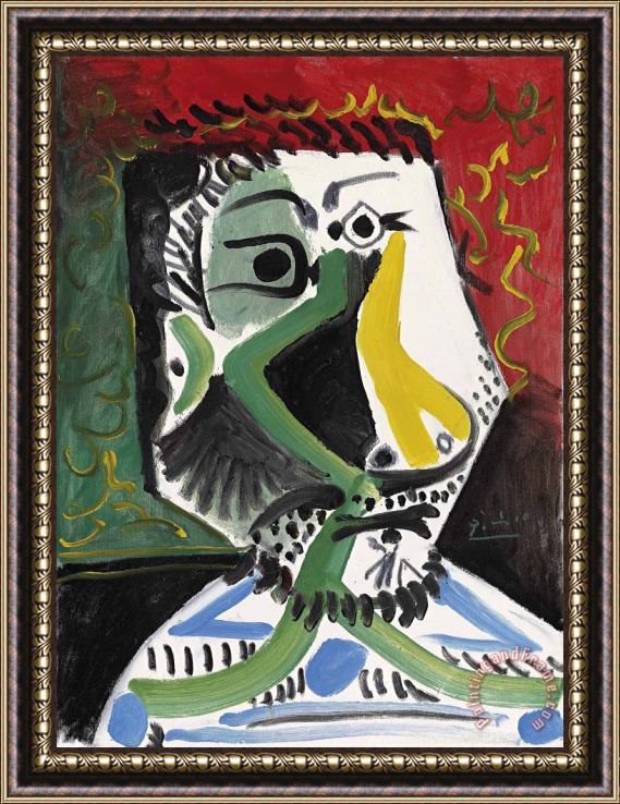 Pablo Picasso Tete D'homme, 1964 Framed Print