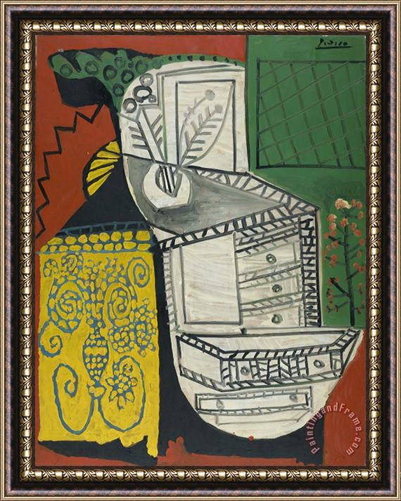 Pablo Picasso The Chinese Chest of Drawers (la Commode Chinoise) Framed Painting