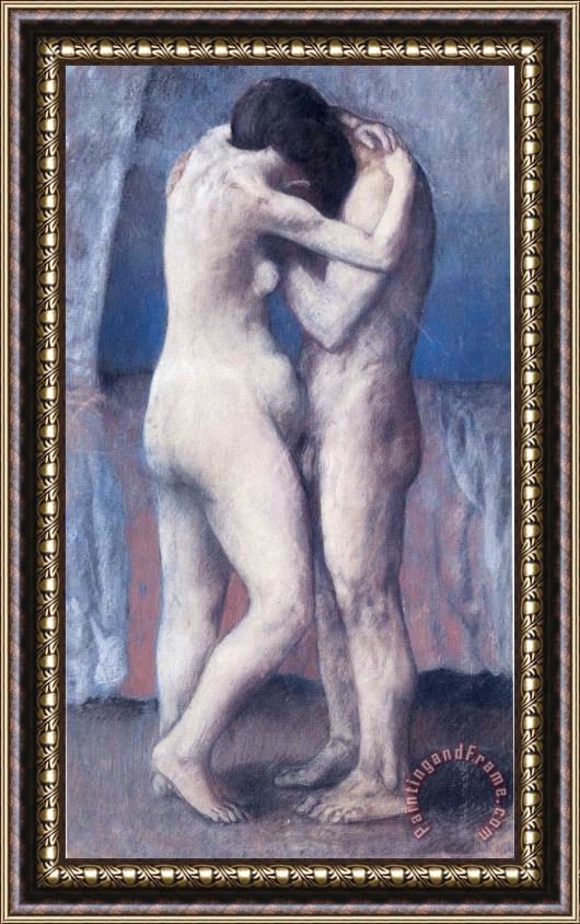 Pablo Picasso The Embrace 1903 Framed Painting